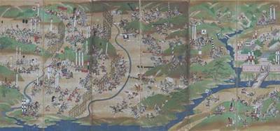  長篠合戦図屏風（犬山市指定文化財、犬山城白帝文庫蔵）
