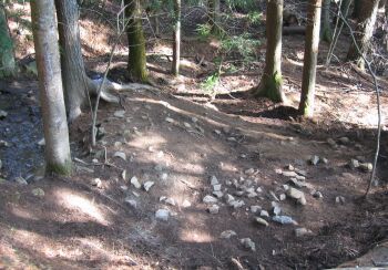 発掘された石敷き遺構