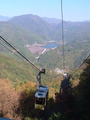 昇仙峡ロープウェイからの荒川ダム