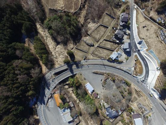 一般県道日影笹子線交差点整備鳥瞰写真