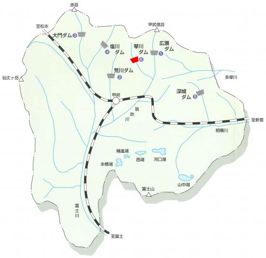 県内ダムの位置図